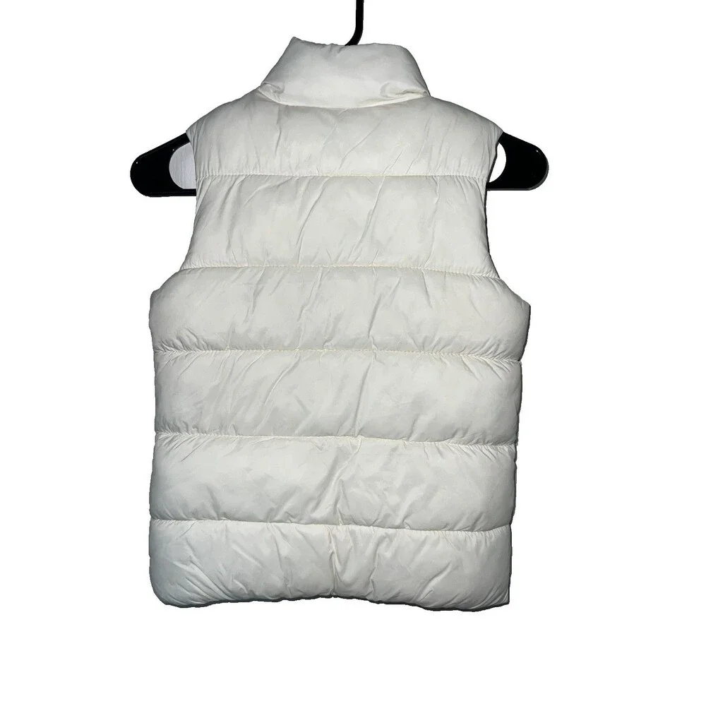 Old‎ Navy Girls Puffer Vest Winter White Size Medium (8) Hiking Skiing Fall